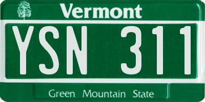 VT license plate YSN311