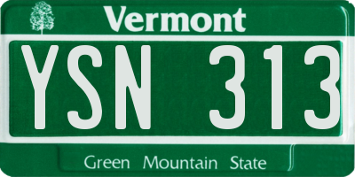 VT license plate YSN313