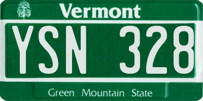 VT license plate YSN328