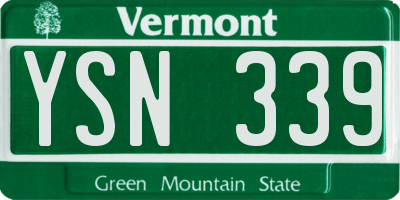 VT license plate YSN339