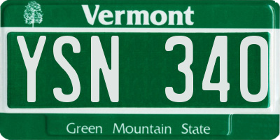 VT license plate YSN340