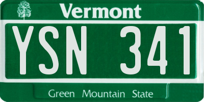 VT license plate YSN341