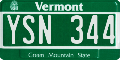 VT license plate YSN344