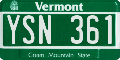 VT license plate YSN361