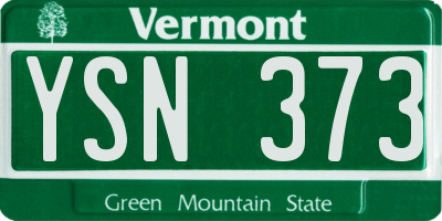 VT license plate YSN373