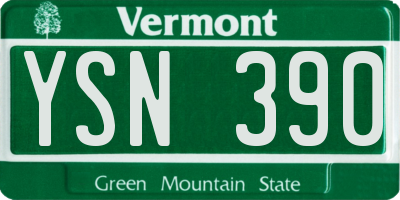 VT license plate YSN390