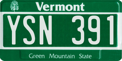 VT license plate YSN391