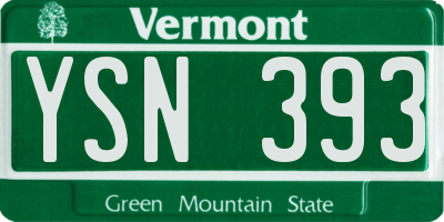 VT license plate YSN393