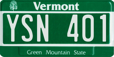 VT license plate YSN401