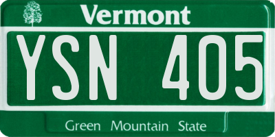 VT license plate YSN405