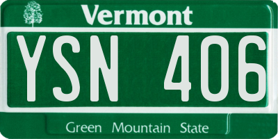 VT license plate YSN406