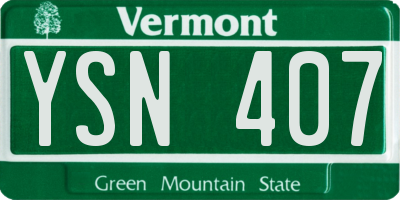 VT license plate YSN407