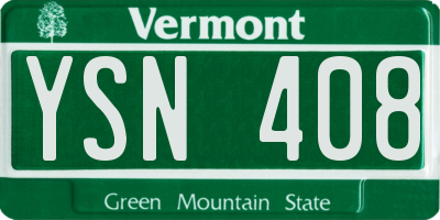 VT license plate YSN408