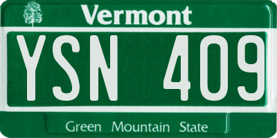 VT license plate YSN409