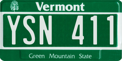 VT license plate YSN411