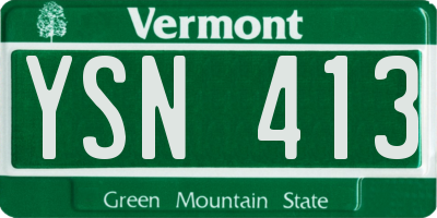 VT license plate YSN413
