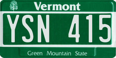 VT license plate YSN415