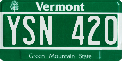 VT license plate YSN420