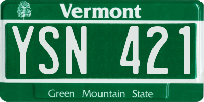 VT license plate YSN421