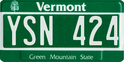 VT license plate YSN424