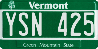 VT license plate YSN425