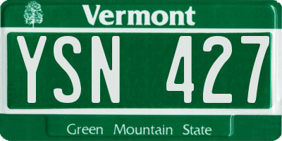 VT license plate YSN427