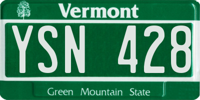 VT license plate YSN428