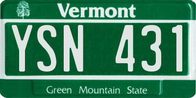 VT license plate YSN431