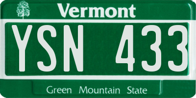 VT license plate YSN433