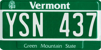 VT license plate YSN437