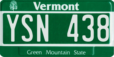 VT license plate YSN438