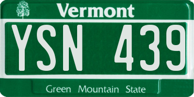 VT license plate YSN439