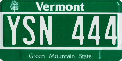 VT license plate YSN444