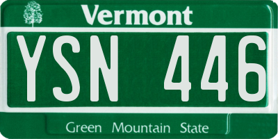 VT license plate YSN446