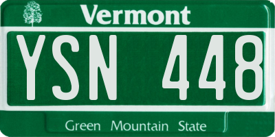 VT license plate YSN448