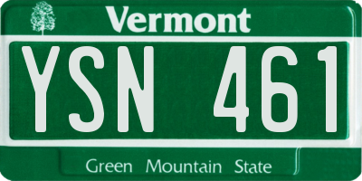 VT license plate YSN461