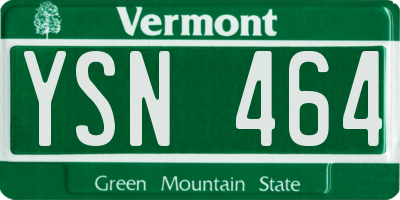 VT license plate YSN464