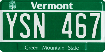 VT license plate YSN467