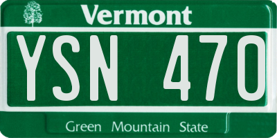 VT license plate YSN470