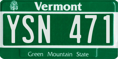 VT license plate YSN471