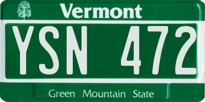 VT license plate YSN472