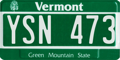 VT license plate YSN473