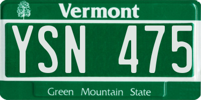VT license plate YSN475