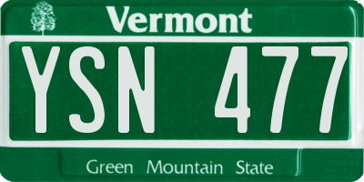 VT license plate YSN477
