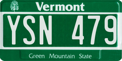 VT license plate YSN479
