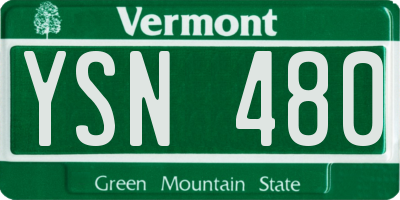 VT license plate YSN480