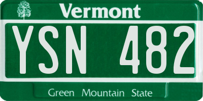 VT license plate YSN482