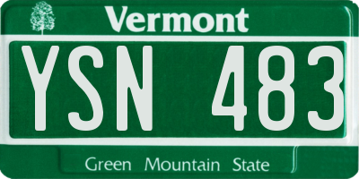 VT license plate YSN483