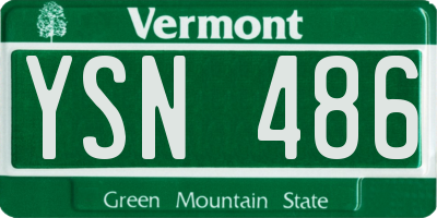 VT license plate YSN486