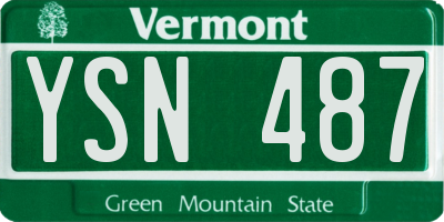 VT license plate YSN487